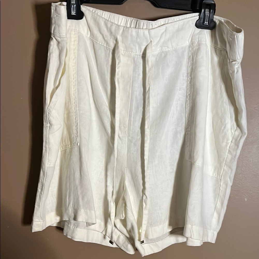 😄Plus size high waisted linen blend shorts